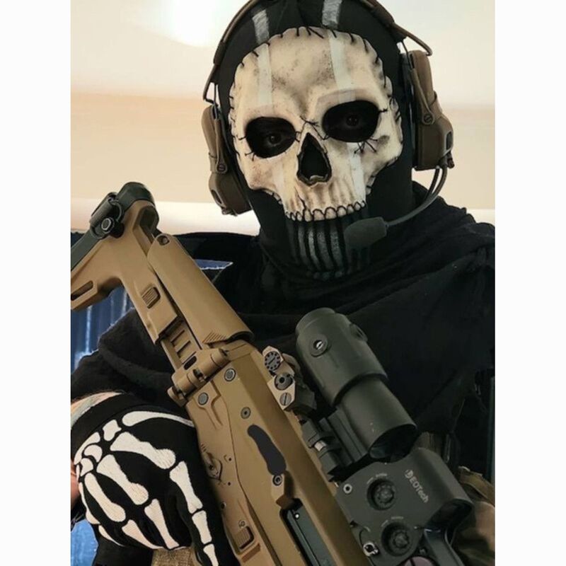 2024 Call of Duty 2 Skull Mask Secret Room Haunted House Halloween Game Character Ghost Mask Costume Props