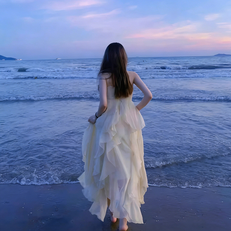 Fairy Dress Suspender Dress for Women Summer 2025 New Style Seaside Vacation Long Dress French White Beach Dress Fairy Dress Suspender Dress for Women Summer 2025 New Style Seaside Vacation Long Dress French White Beach Dress