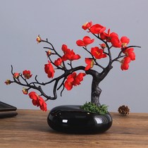 Chinese simulation plum blossom branches Plum fake flowers home living room window decoration floral ornaments
