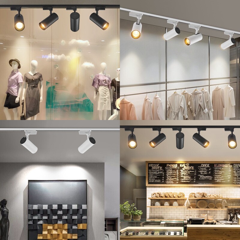 Clothing store track light store commercial spotlight guide rail type surface mounted hole-free ceiling light ultra-bright energy-saving spotlight
