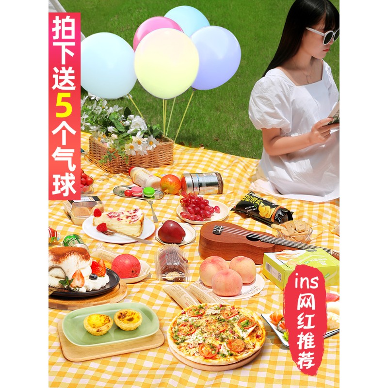 Picnic mat outdoor portable waterproof and moisture-proof mat thickened picnic cloth spring outing picnic ins wind autumn outing mat