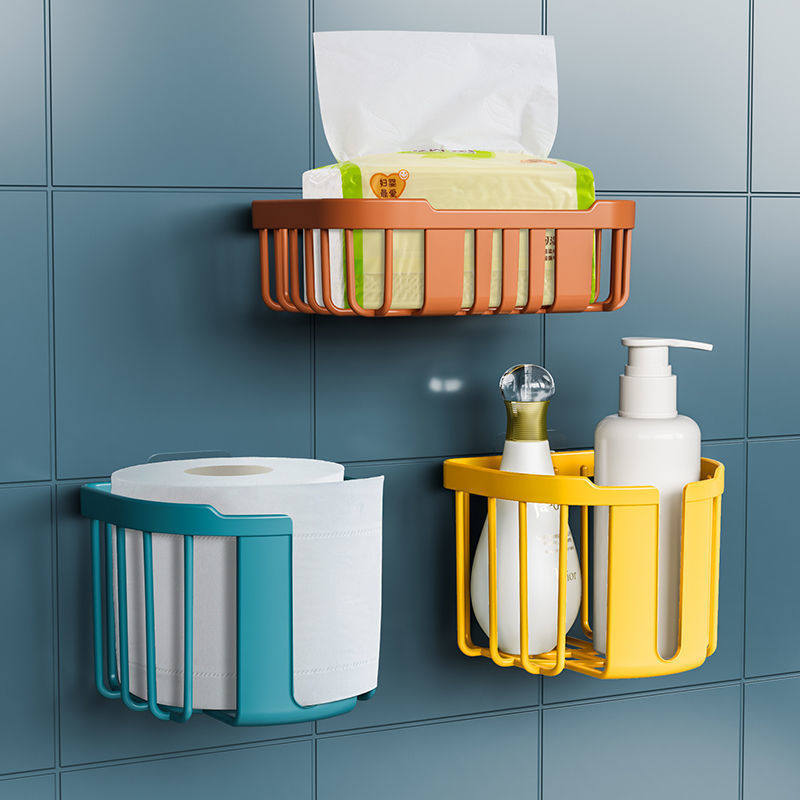 Cheap free punching makeup room toilet paper shelve paper shelve paper box wall-mounted bathroom with toilet paper holder drum toilet paper box
