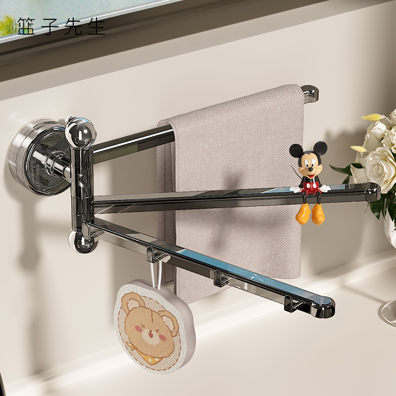 吸盤キッチンモップ収納ラック壁掛け多極回転収納ラック家庭用多機能蛇口排水ラック