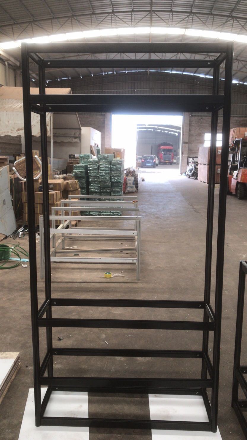 Manufacturer produces boutique cabinet display case with aluminum two groove 90 degrees cylindrical manufacturer direct sales quality assurance