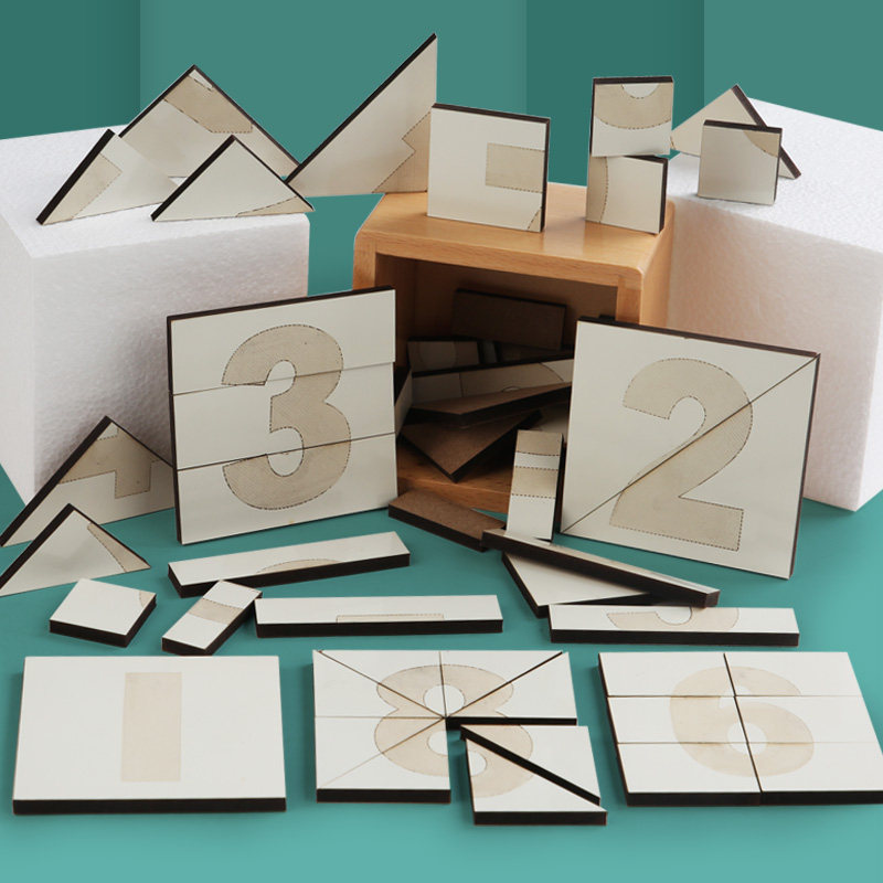 Baby educational toys digital building block puzzle shape matching cognitive board enlightenment young children 3 years old 1 Montessori early education