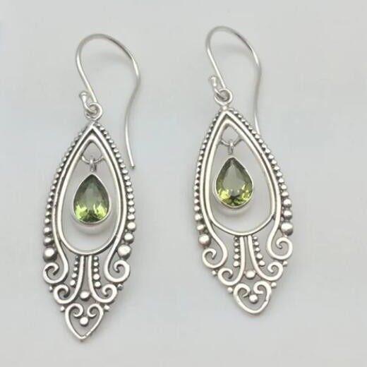 Vintage Teardrop Hollow Rhinestone-Embedded Alloy Earrings Elegant Jewelry for Women
