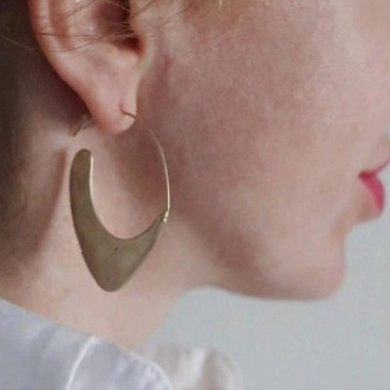 Minimalist Stylish Hammered Metal Sheet Earrings Creative Irregular Statement Jewelry