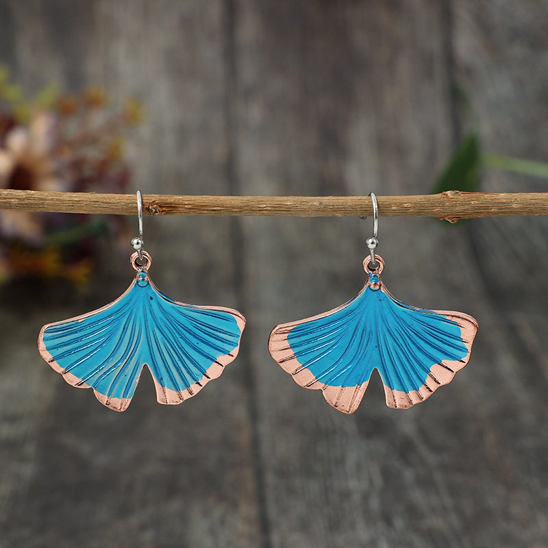 3E3C Bohemian Vintage Fan-Shaped Earrings | New Mixed Color Alloy Statement Dangle Earrings