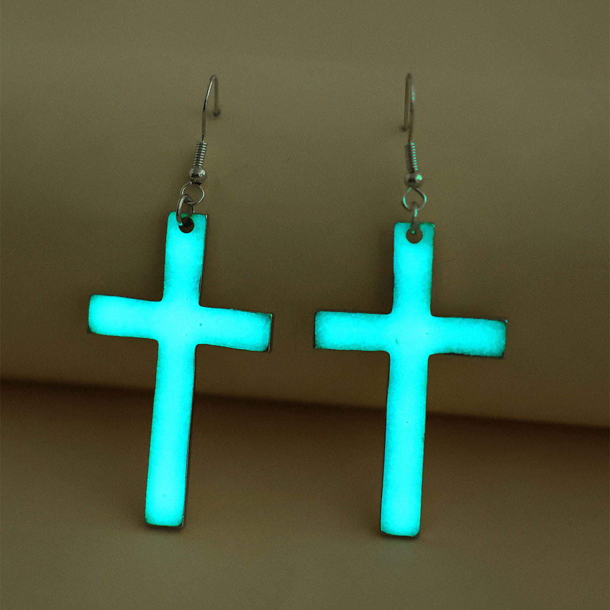 Creative Glow-in-the-Dark Cross Earrings Minimalist Stylish Jewelry for Men & Women