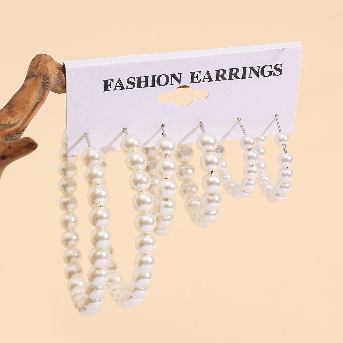 Cross-border independent station new style European and American fashion simple pearl earrings 3-piece set Korean style temperament circle earrings