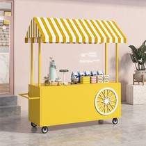 Outdoor stalls stroller supermarket display rack promotion night market mobile handcart flower stall car with Cabinet