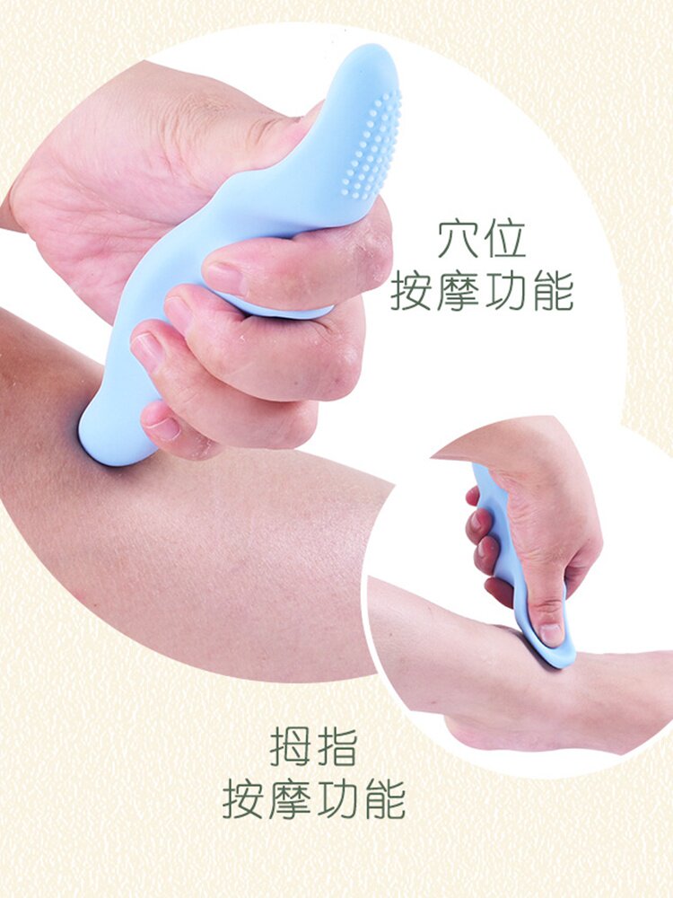 Black Technology Triangle Point Thumb Massager Acupoint Muscle Stick Foot Therapy Whole Body Meridian Relax Silicone Granules