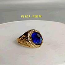Stone-mounted rare sapphire antique diamond K gold hand jewelry ring