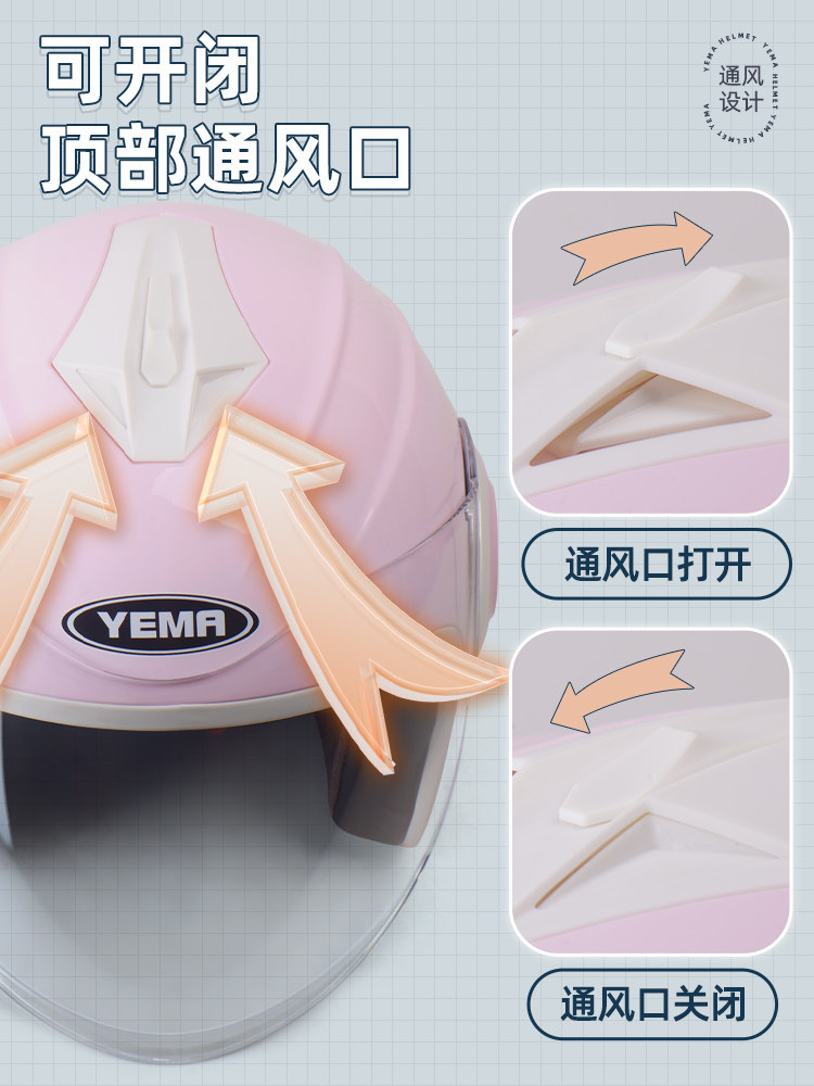 3C Certified Mustang Helmet for Women, Winter Warm Motorcycle Safety Helmet, Winter Riding Electric Scooter Half Helmet