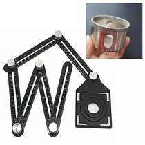 Ruler hole opening angle porcelain tile fixed hole ruler stack six-position q device combined with aluminum position brick ruler fold six-sided fixed fold open gold i six device