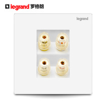 TCL Legrand switch socket panel Shidian magnolia white two-position audio four-post audio audio power supply type 86