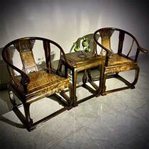 Golden Silk Nanmu Imperial Palace Chair Circle Chair Taiko Chairs Sub-Three Sets Boutique Making Living Room Putting Big Leaves and Nang Custom