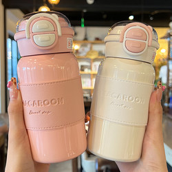 Thermos Cup for Girls, High Appearance Value, 2025 New Model Water Cup, 316 Stainless Steel, Portable, Dual Drinking Mouth, Straw Cup, Simple Design
