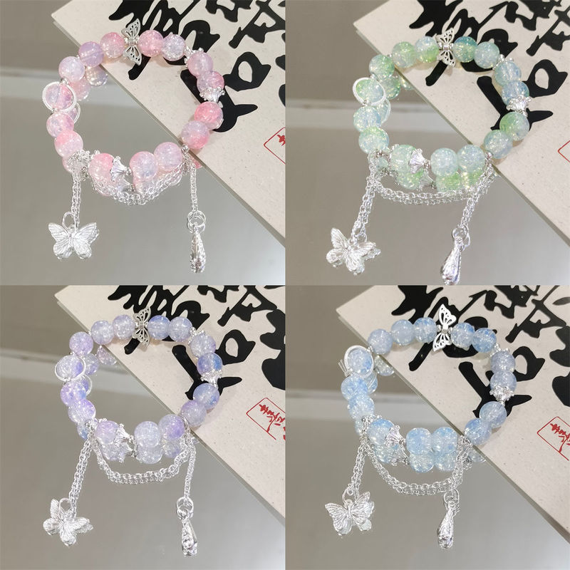 New Style Forest-Themed Ultra-Fairy Butterfly Bracelet, Trendy and Sweet, Versatile for Students, Colorful Friendship Bracelet
