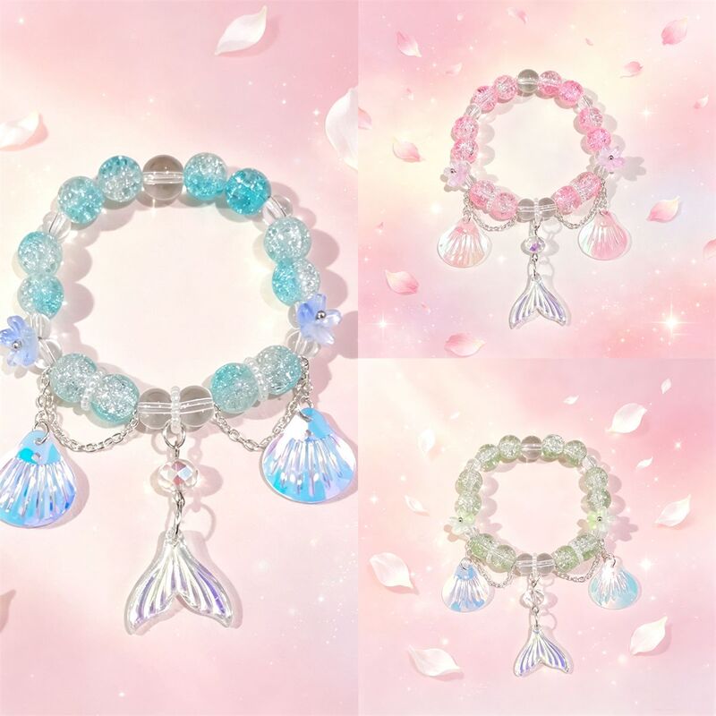 Super Fairy Aurora Scale Fish Tail Bracelet, Ocean Style, Light Luxury, High-End Feel, Sweet and Flattering, Student Bracelet, Gift for Girlfriend