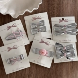 Милая розовая заколка для волос с бантиком, шпильки для волос, челка