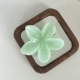 Зеленая заколка-крабик, в цветочек