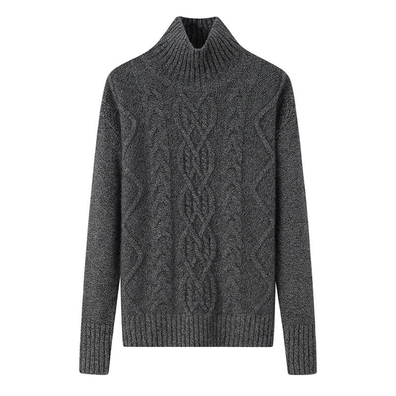 New Autumn and Winter 100% Pure Cashmere Women's Turtleneck Pullover Sweater, Fashionable Cable-Knit Thickened Warm Base Knitwear New Autumn and Winter 100% Pure Cashmere Women's Turtleneck Pullover Sweater, Fashionable Cable-Knit Thickened Warm Base Knitwear