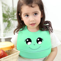 Silicone baby baby rice pocket Eating bib Waterproof three-dimensional childrens bib Children leak saliva towel leave-in