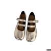 Flat Split-Toe Mary Jane Shoes for Women, Spring and Autumn 2025 New Style, Summer Shallow Mouth Horseshoe Pig's Foot Shoes