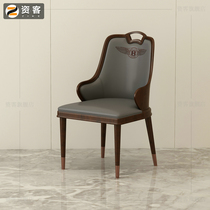 Funning-style light and luxurious dining chair solid wood dining chair Home dining room table chairs Hotel Restaurant Dining Chair Fabric Leather