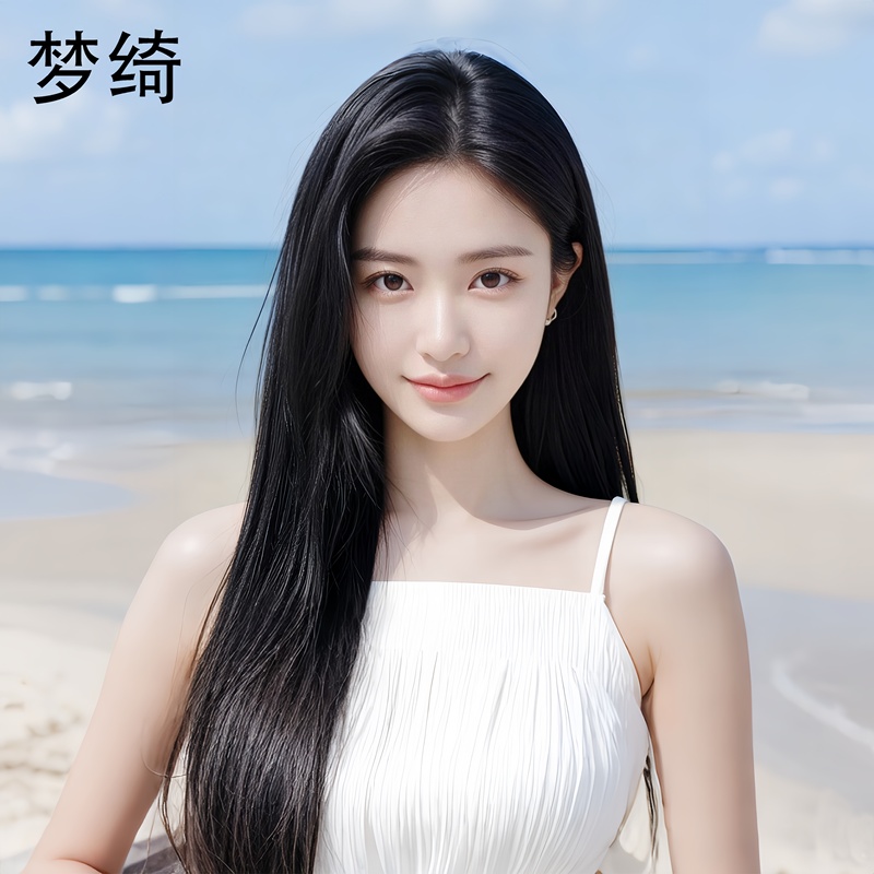 【Borderless Liquid Hairline】Long Straight Hair Wig Full Head Cover Female Real Hair Natural Wig Set