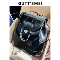 Черная серебряная масляная восковая кожа