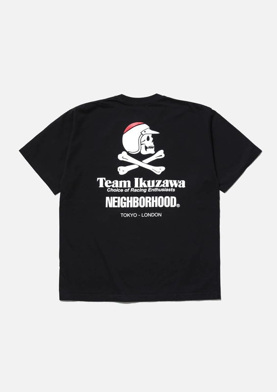 Japanese-Style Neighborhood Skull Motorcycle Collaboration Unisex Design Short-Sleeve T-Shirt Breathable Crew Neck Nbhd