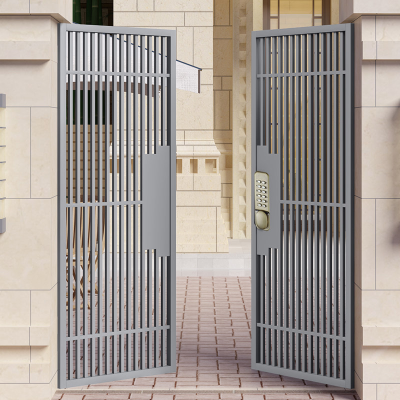 New Chinese Iron Art Courtyard Door Double Switch Villa Outdoor Entrance Garden Small Doors Countryside Walled Yard Gate Custom