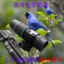 10 times Cross scale monocular telescope ranging from bird watching HD High-fold owl with upper and lower left and right aiming heart