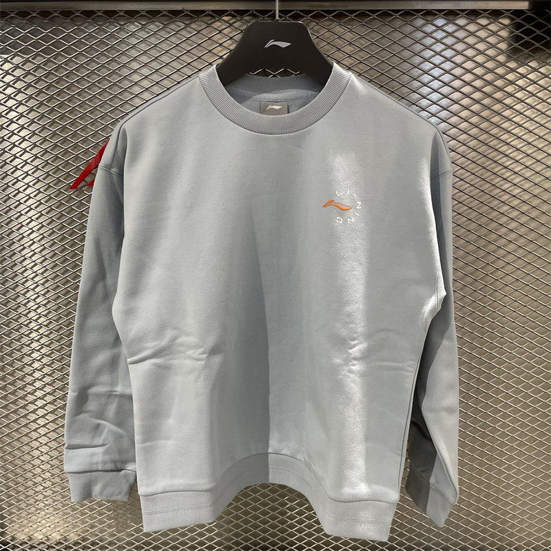 Li Ning sweater women's 2021 winter new pullover long-sleeved round neck loose knitted plus velvet sportswear AWDR872