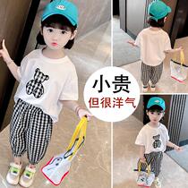 Hong Kong girl baby summer short-sleeved suit Girls summer style net red 2 Children 1 Children 3 clothes 4 tide 5 years old 6