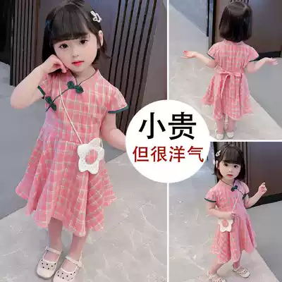 Hong Kong female baby dress summer girl children Foreign style hanfu 5 children 1 princess skirt 2 tide 3 years old 4