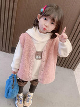 Hong Kong female baby weavewear autumn winter clothing 2021 Korean version of new girl gush cotton Machiogas 100 lap two sets