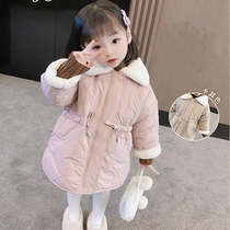 Hong Kong Girl Winter Eiderdown Cotton Clothes New Children Plus Suede Warm Turncoat Fashion Baby Thickened Jacket