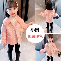 Hong Kong Girl Autumn New Cotton Jacket 2021 Fashion Girl Plus Suede Cotton Clothes Ins Baby Gush Blouse Cotton Clothing