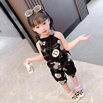 Hong Kong girls summer clothing suit online red boy 2021 new wave girl clothes trendy thin section short sleeves two sets