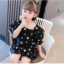 Hong Kong Womens Baby Summer Suit Short Sleeve Boomer Dress 2021 New Girl Shorts Summer Dress Trendy Two Sets