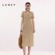 Langzi 2025 new summer style high-end hollow knitted slim waist dress for women