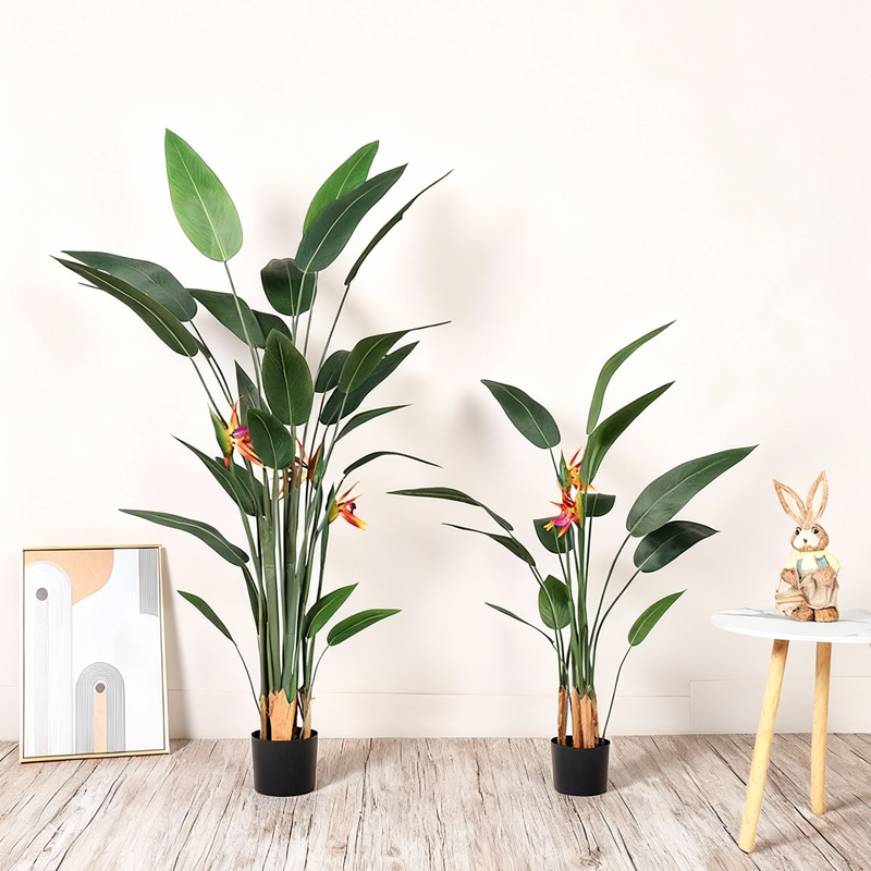 Fake Green Plants for Decoration, Artificial Indoor Bird of Paradise, Floor-Standing Ornaments Next to the Tv Cabinet, Bonsai, Realistic Green Plant Potted Plants