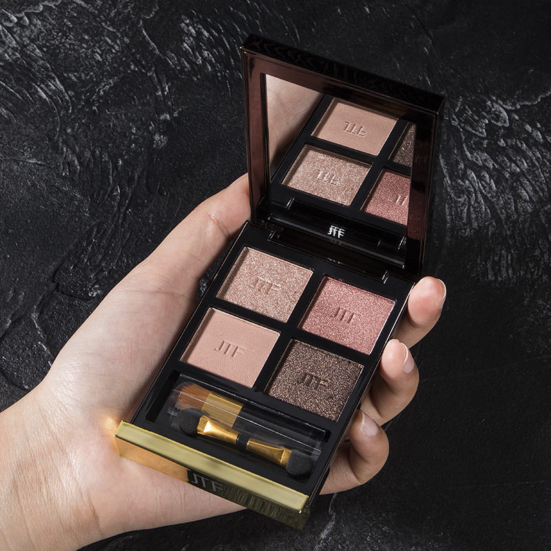 ins recommended ~ four-color eye shadow plate ins super fire flash powder pearlescent waterproof anti-sweat peach plate earth color eye shadow