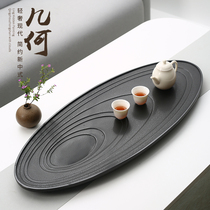 Natural black gold stone tea tray Household modern simple dry tea table Light luxury drainage Kung Fu tea set Tea sea tray