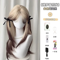 Золотой комплект с пробором по середине, градиент