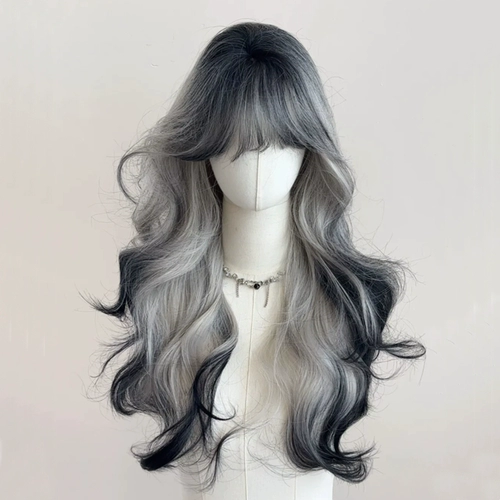 [Метеорит края паста] Черно -белый градиент поддельный набор женских парижских живописи взрыв