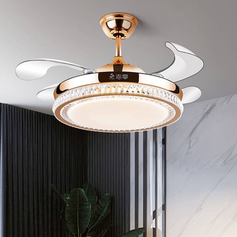 Zhigao Bluetooth music sound ceiling fan lamp ultra-thin Invisible fan light Living room Restaurant Frequency Inverter Fan Chandelier-Taobao